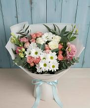Букет цветов из:  Розы, Лизиантусы и Хризантемы #REPLACE_PRED# Мечётинской