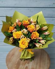 Букет цветов из:  Альстромерии и Розы в Мечётинской