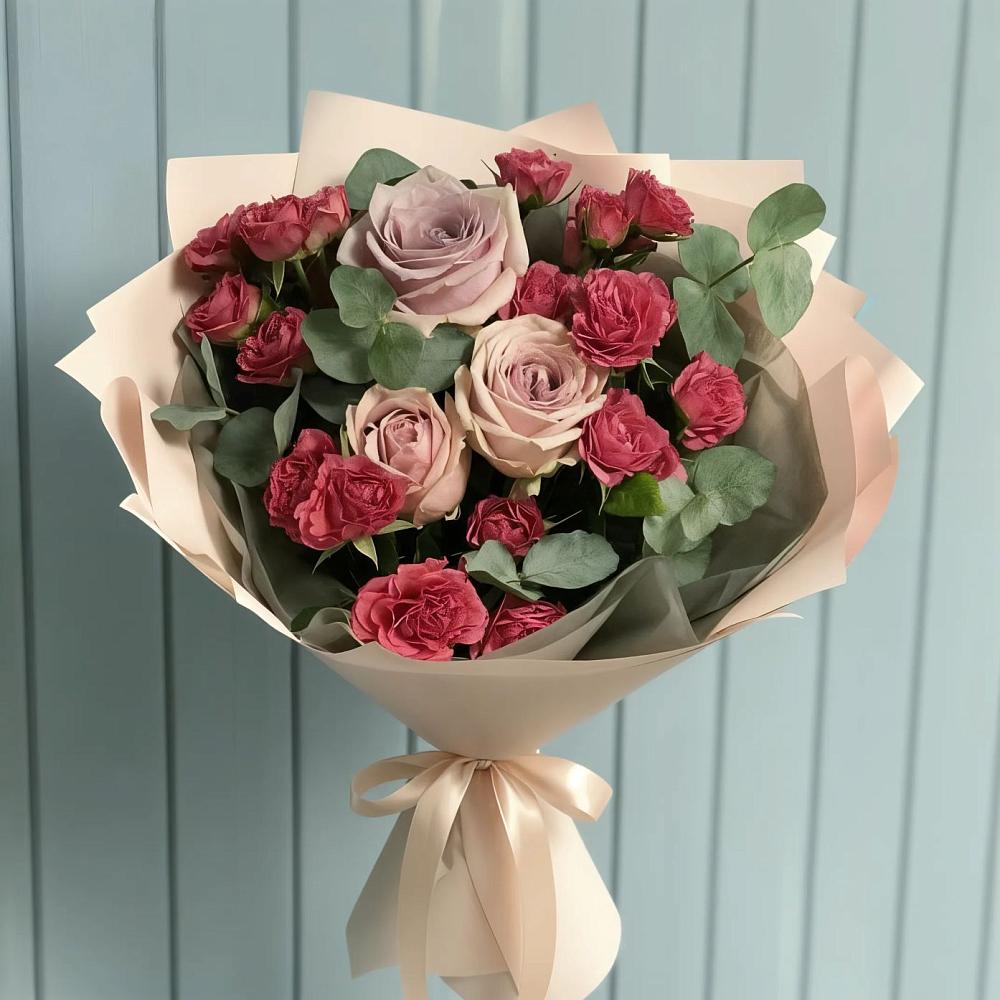 Букет цветов из: Гвоздики и Розы в Мечётинской