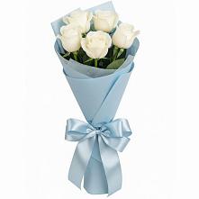 Букет 5 Белых роз Проуд в Мечётинской