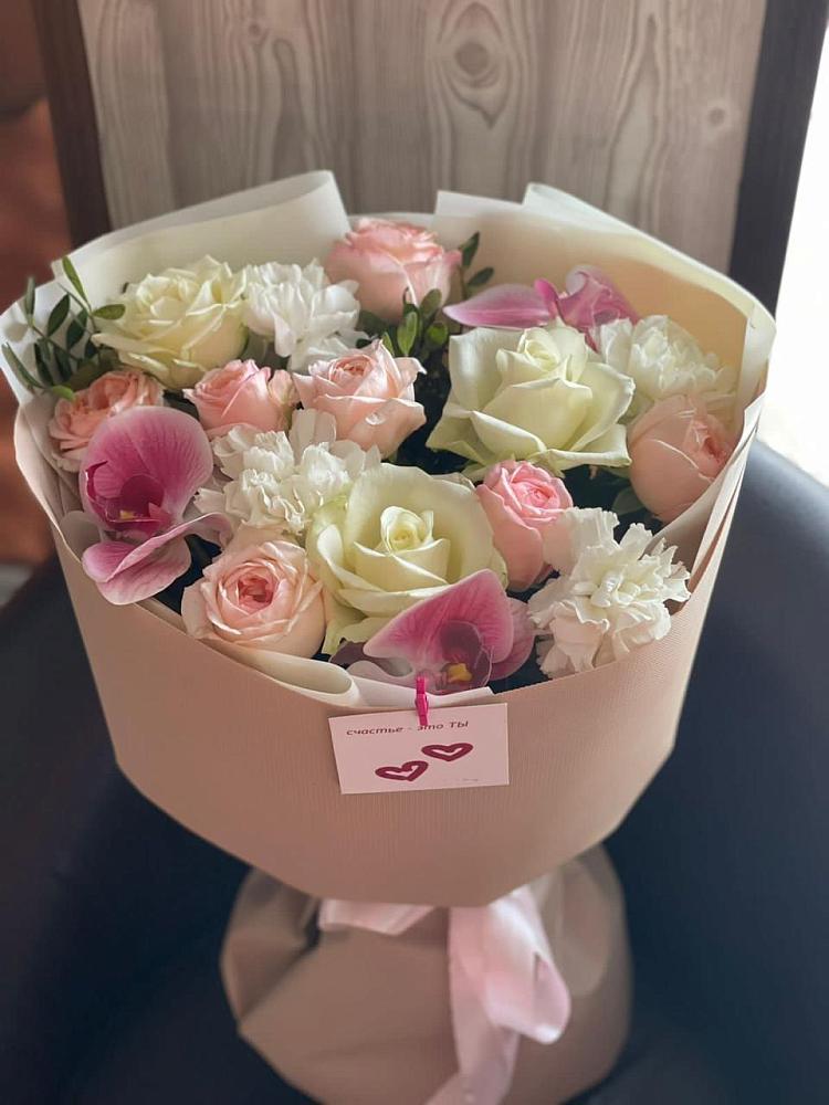 Букет цветов из: Орхидеи, Розы и Гвоздики в Мечётинской