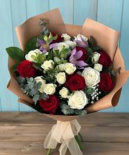 Букет цветов из:  Розы и Альстромерии в Мечётинской