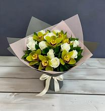 Букет цветов из:  Орхидеи и Розы в Мечётинской