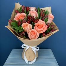 Букет цветов из:  Розы и Альстромерии в Мечётинской
