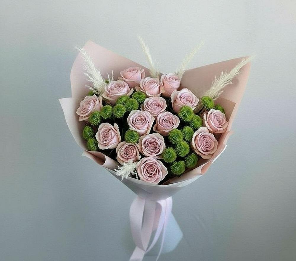 Букет цветов из: Розы и Хризантемы в Мечётинской