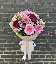 Букет цветов из:  Герберы и Хризантемы в Мечётинской
