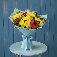 Букет цветов из:  Альстромерии и Хризантемы #REPLACE_PRED# Мечётинской