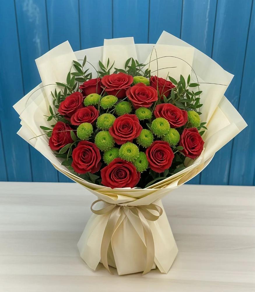 Букет цветов из: Розы и Хризантемы в Мечётинской