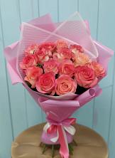 Букет 15 Розовых роз Равель в Мечётинской