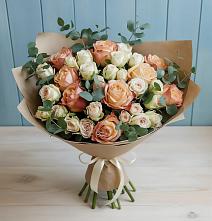 Букет цветов из:  Альстромерии и Розы #REPLACE_PRED# Мечётинской